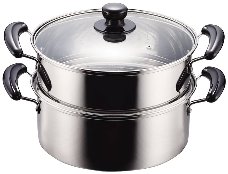 Amazon｜パール金属 2段 蒸し器 26cm ガラス鍋蓋付 IH対応